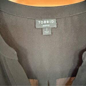 Torrid Harper Black Sheer Blouse